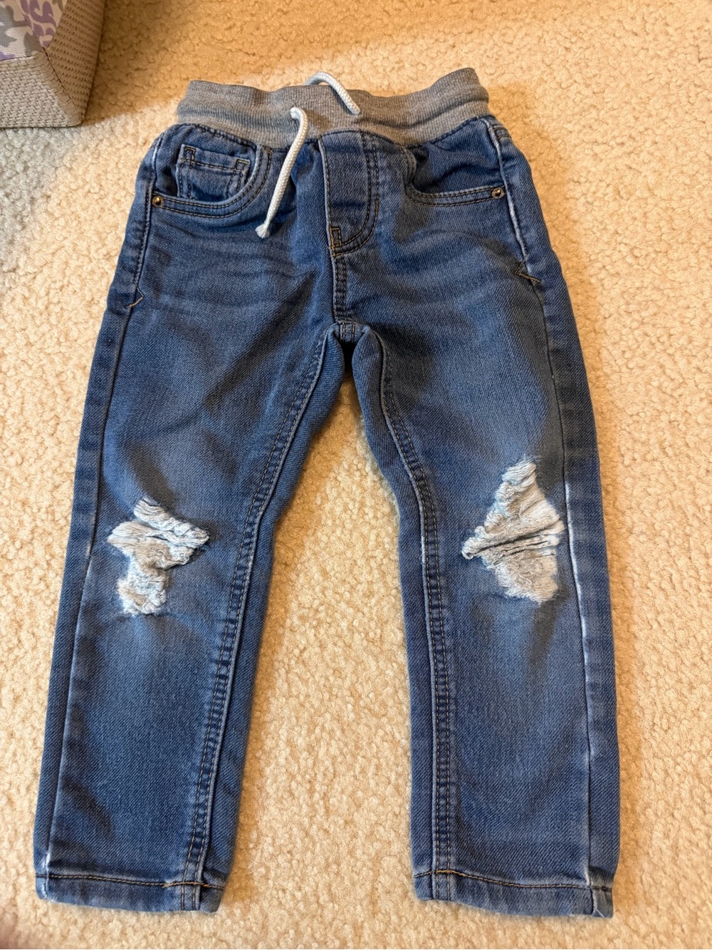 Cat & Jack Distressed Pull-On Denim Joggers - Blue